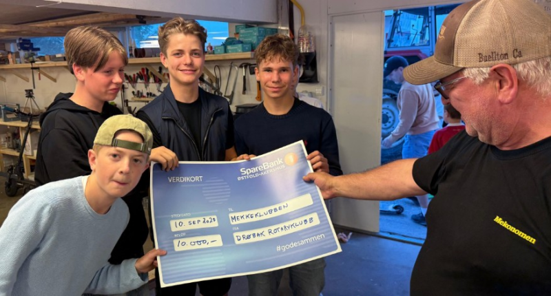 Drøbak Rotaryklubb gir 10.000 kr. til Mekkeklubben